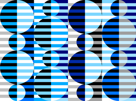 Seamless geometric pattern. Horizontal blue strips pattern in a patchwork collage style. Vector image.のイラスト素材