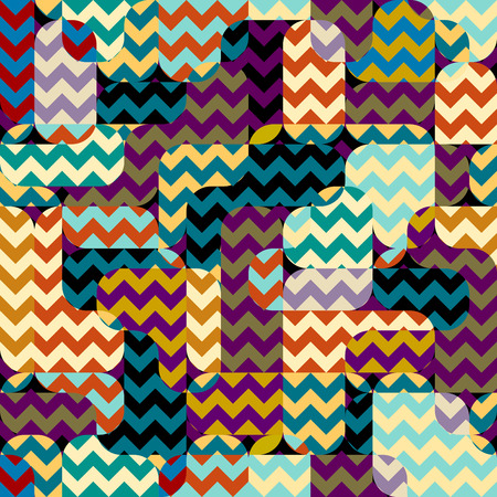 Seamless geometric pattern. Classic chevron pattern in a patchwork collage style. Vector image.のイラスト素材