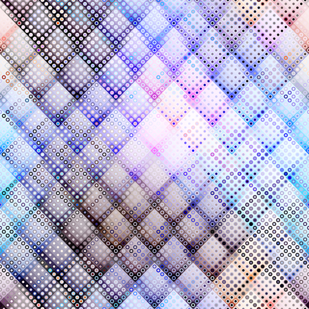 Geometric abstract pattern in low poly pixel art style. Polka dot pattern on low poly background. Vector image.のイラスト素材