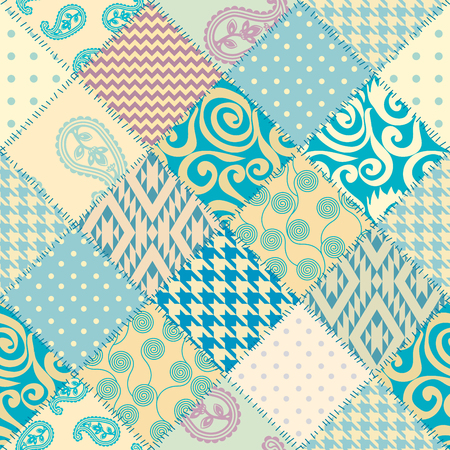 Seamless background pattern. Patchwork pattern. Vector image.のイラスト素材