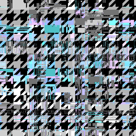 Abstract seamless pattern with imitation of a grunge datamoshing texture. Vector image.