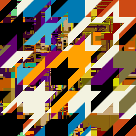 Abstract seamless pattern with imitation of a grunge datamoshing texture. Vector image.のイラスト素材