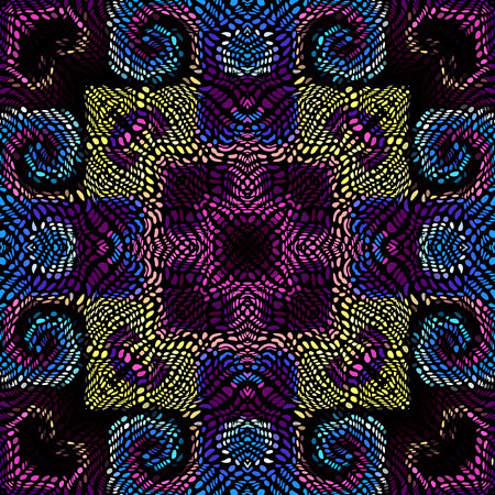 Seamless background pattern. Unusual curved mosaic pattern. Vector image.のイラスト素材