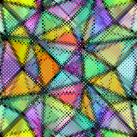 Geometric abstract pattern in low poly pixel art style. Seamless vector image.のイラスト素材