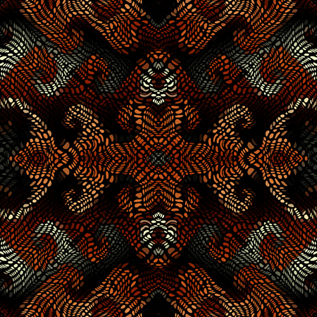 Seamless background pattern. Unusual curved mosaic pattern. Vector image.