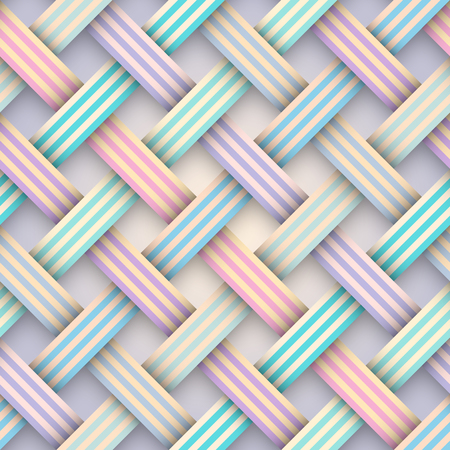 Seamless vector image. Patchwork plaid pattern. Imitatin of interweaving ribbons.