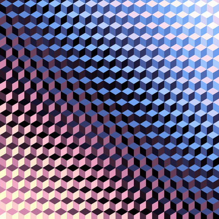 Blurred background. Geometric abstract pattern in low poly style. Effect of a glass. Small cubes. Vector image.のイラスト素材