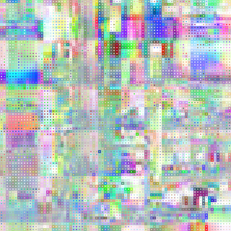 Abstract pattern with imitation of a grunge datamoshing texture. Polka dot pattern on low poly background. Vector image.のイラスト素材