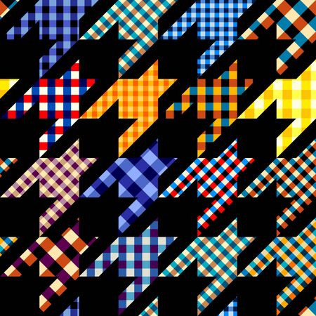 Seamless geometric pattern. Classic Houndstooth pattern in a collage style. Vector image.
