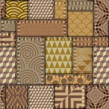 Seamless background pattern. Patchwork pattern in Art Deco style. Vector imageのイラスト素材