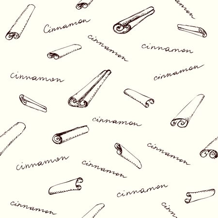 Seamless pattern with cinnamon.のイラスト素材