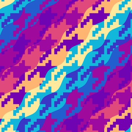Seamless geometric pattern. Classic Hounds-tooth pattern in a collage style. Vector image.のイラスト素材
