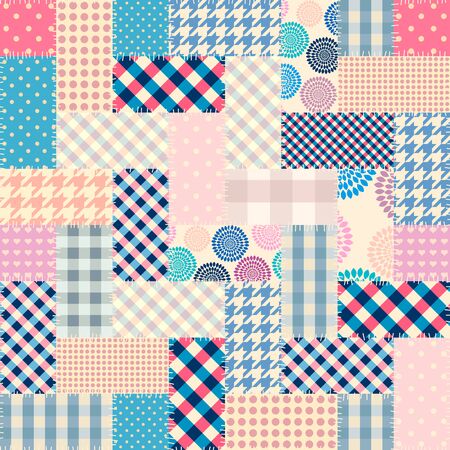 Seamless background pattern. Patchwork pattern. Vector imageのイラスト素材