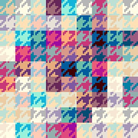 Seamless geometric pattern. Classic Hounds-tooth pattern in a collage style. Vector image.