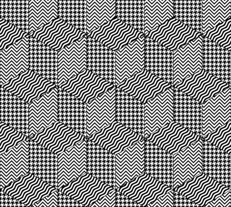 Seamless geometric abstract pattern. Black and white cubes pattern. Vector image.