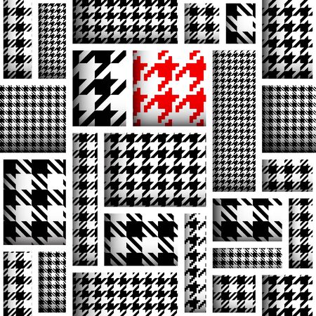 Paper cut shapes design pattern. Seamless vector pattern. Patchwork block layered style.