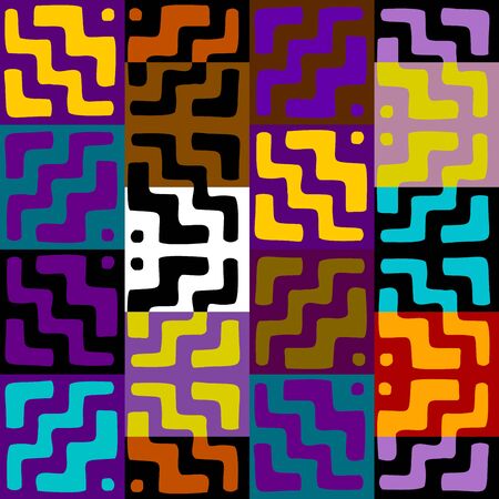 Seamless background pattern. Abstract ethnic tribal pattern in patchwork style. Vector image.