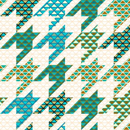 Seamless geometric pattern. Classic Hounds-tooth pattern in patchwork style. Vector image.