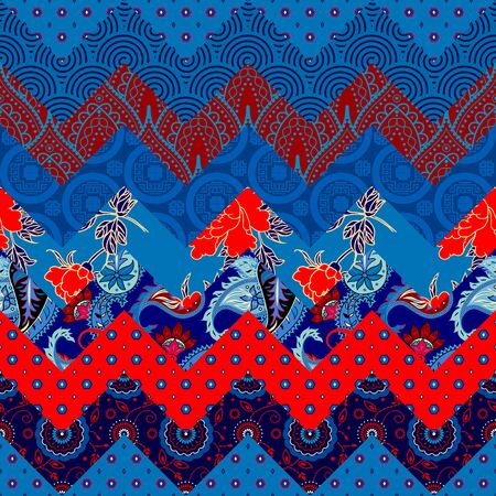 Seamless background pattern. Chevron patchwork pattern. Vector imageのイラスト素材