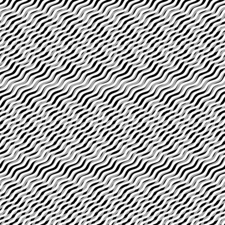 Black wavy diagonal pattern. Effect of moire. Vector illustration.のイラスト素材