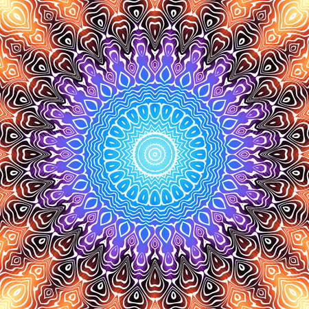 Ornamental mandala on multycolor background. Vector image.のイラスト素材