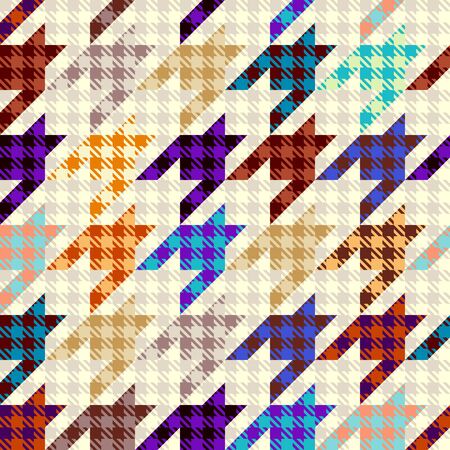 Seamless geometric pattern. Hounds-tooth pattern in patchwork style. Vector image.のイラスト素材