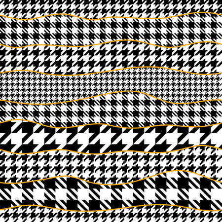 Seamless geometric pattern. Classic Hounds-tooth pattern in patchwork style. Vector image.