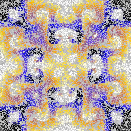 Seamless mosaic art pattern. Abstract art background.. Vector image.のイラスト素材