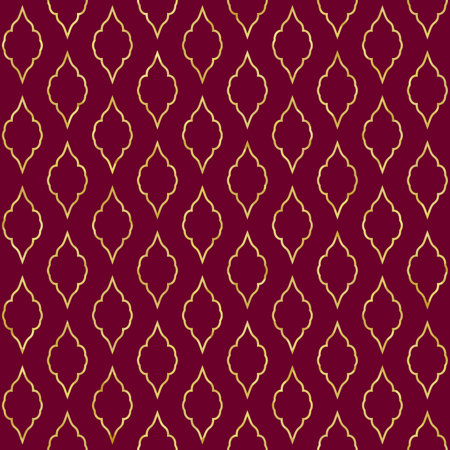 Seamless vintage pattern of gold overlapping arcs in art deco style. Vector imageのイラスト素材
