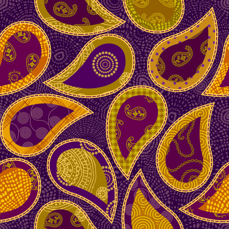 Seamless background pattern. Textile patchwork pattern. Vector imageのイラスト素材