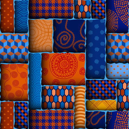 Paper cut shapes design pattern. Seamless vector pattern.のイラスト素材