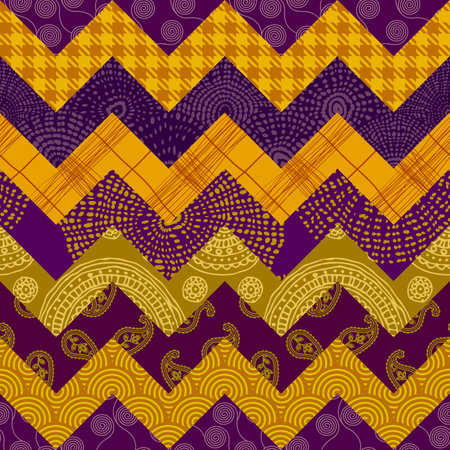 Seamless background pattern. Textile patchwork pattern. Vector imageのイラスト素材