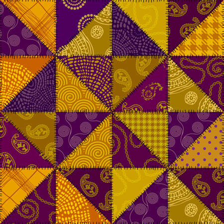 Seamless background pattern. Textile patchwork pattern. Vector imageのイラスト素材