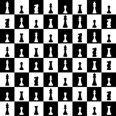 Seamless pattern with chess figures. Vector imageのイラスト素材