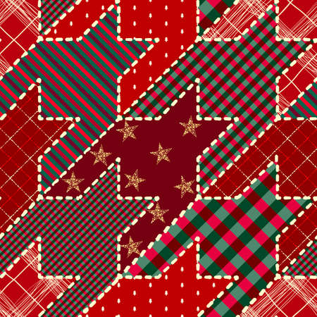 Patchwork textile pattern. Seamless quilting design background.