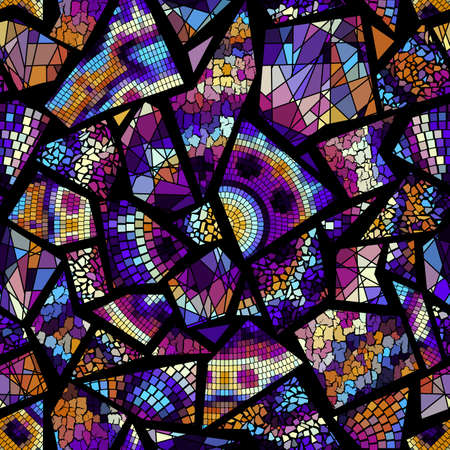 Vector seamless mosaic art pattern. Art background.のイラスト素材