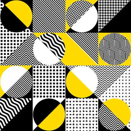 Geometric abstract pattern in patchwork style.のイラスト素材