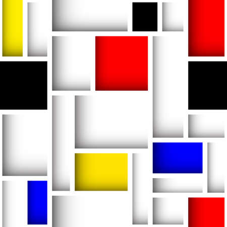 Mondrian style design pattern. . Seamless vector pattern.のイラスト素材