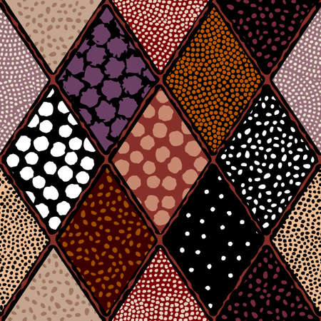 Tribal style patchwork pattern. Vector imageのイラスト素材