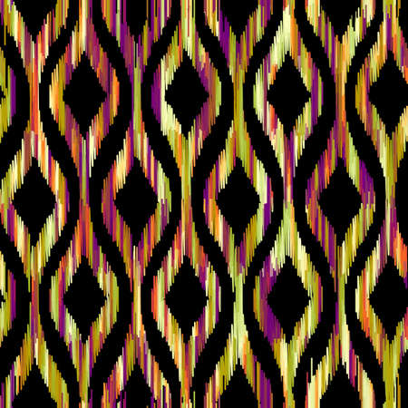 Seamless vector square pattern. Abstract tribal ikat style.のイラスト素材