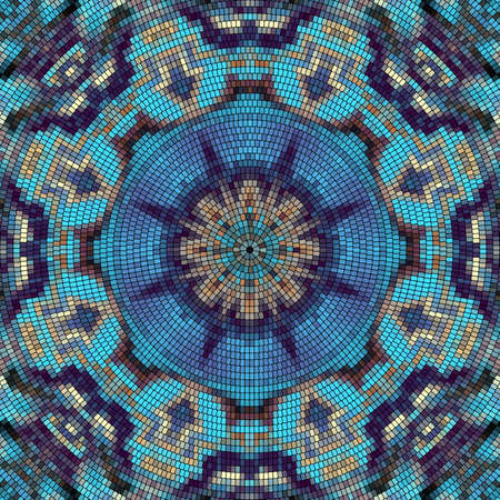 Vector seamless mosaic art pattern. Art background.のイラスト素材