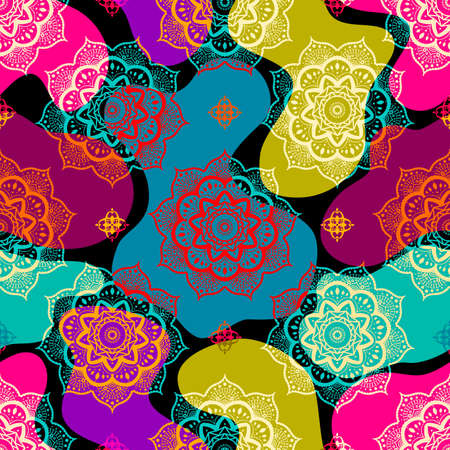 Patchwork textile pattern. Seamless quilting design background.