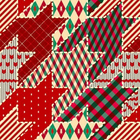 Patchwork textile pattern. Seamless quilting design background.のイラスト素材