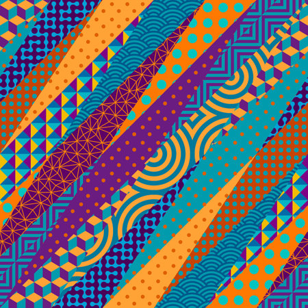 Patchwork textile pattern. Seamless quilting design background.
