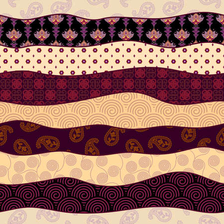 Patchwork textile pattern. Seamless quilting design background.のイラスト素材