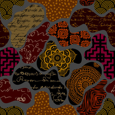 Vector ethnic tribal pattern. Seamless art image.のイラスト素材