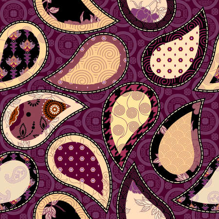 Patchwork textile pattern. Seamless quilting design background.のイラスト素材