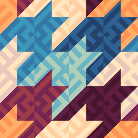 Classic Hounds-tooth pattern in a patchwork collage style.
