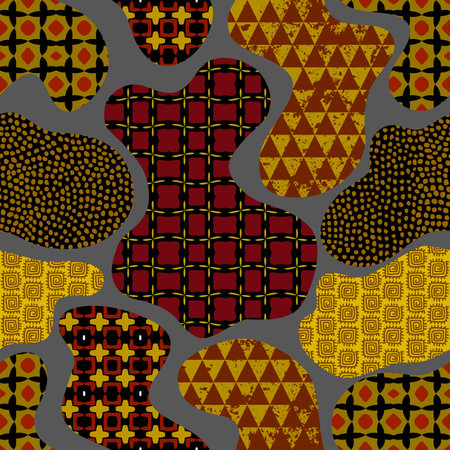 Vector ethnic tribal pattern. Seamless art image.のイラスト素材