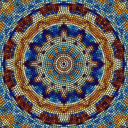 Vector seamless mosaic art pattern. Art background.のイラスト素材